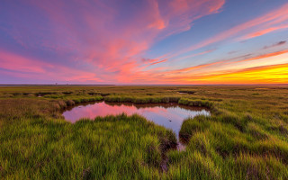 Sunset marsh pond clouds nature - the sky free wallpaper