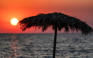 Palm beach sunset ocean moon - the sun setting free wallpaper for desktop