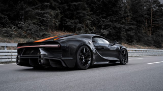 Black sports car night road 4 - side profile free wallpaper