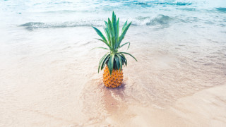 Pineapple beach ocean waves summer - a pineapple free wallpaper