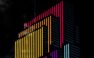 Building lines clock abstract geometry - chromatic aberration free wallpaper