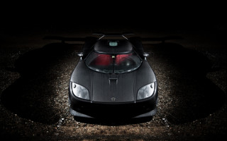 Black sports car night space - its hood free wallpaper