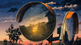Sunset reflection mirror kyoto urban - a sky background and trees free wallpaper