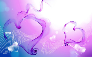 Purple blue hearts waves white - the right side free wallpaper