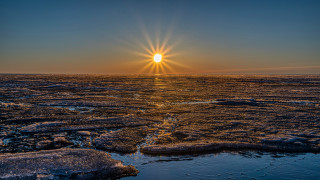 Sunset ocean icefloe city sky - ice flo free wallpaper