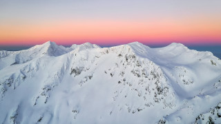 Snowy mountain pink sky precisionism 2 - sky in the foreground free wallpaper