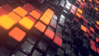 Colorful keyboard brick rooftop sunset - a computer keyboard free wallpaper