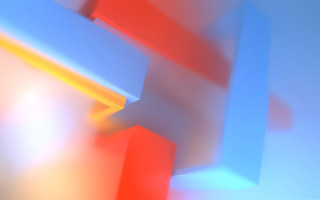 Blurry red white blue yellow - volumetric lighting free wallpaper