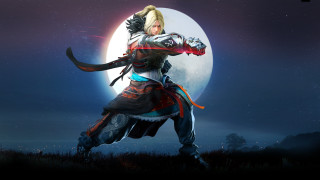 Woman sword fullmoon night sky - a full moon background free wallpaper