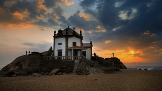 White brown building beach sunset - almada negreiro free wallpaper