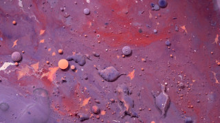 Purple orange rocks white object - anish kapoor free wallpaper