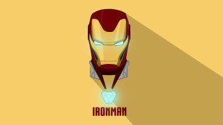 Ironman mask long shadow yellow - outline free wallpaper for desktop