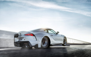White sports car road traintrack - cloud and sun free wallpaper for desktop