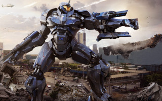 Futuristic robot city jet helicopter - a futuristic robot free wallpaper