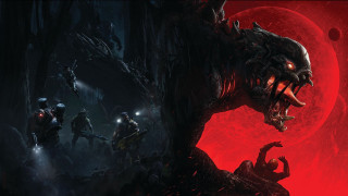 Dark forest demon red moon - a demon in the background free wallpaper