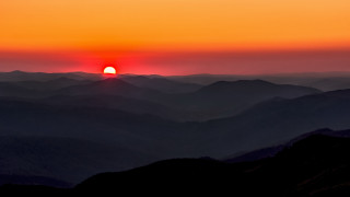 Sunset mountain range bright orange - david garner free wallpaper