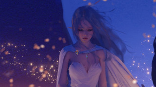 Woman white dress cape fantasy - charlie bowater free wallpaper