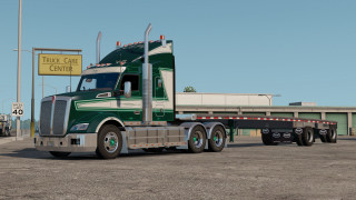 Green truck parking lot sign - clean line free wallpaper