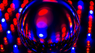 Disco ball holographic raytraced anamorphic - many light free wallpaper