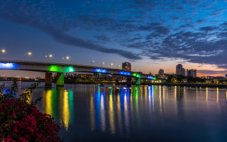 Bridge river city night lights 18 - vivid free wallpaper