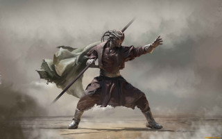 Fantasy hero sword flag cloudy - a cloudy sky behind free wallpaper