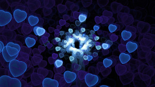 Hearts hologram light blue flower - a bunch of hearts free wallpaper
