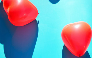 Balloons blue surface shadows air - shadow free wallpaper