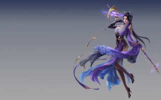 Woman sword dress tail holding - chen chun free wallpaper
