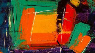 Colorful abstract lines brushstrokes planet - a colorful abstract painting free wallpaper