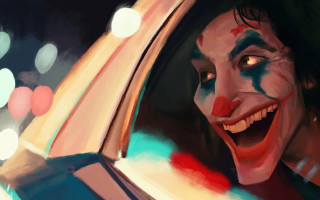 Clown smiling driving car book - art station free wallpaper for desktop