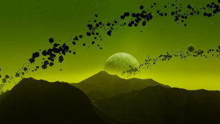 Flying rocks mountain moon space - a group of rocks free wallpaper