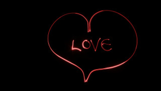 Neon love heart red glow - a red glow free wallpaper