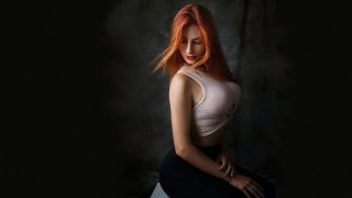 Redhead woman dark room artur - artur tarnowski free wallpaper for desktop
