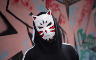 Cat mask hoodie graffiti portrait - graffiti free wallpaper for desktop