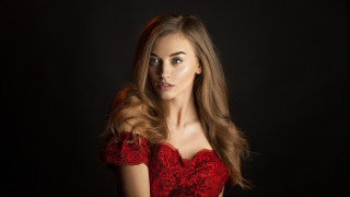 Elina karimova red dress portrait 2 - a red dress free wallpaper for desktop