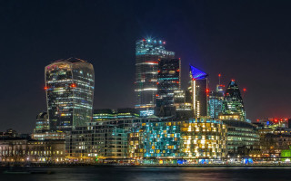 Tokyo cityscape neon lights bridge - the water in front free wallpaper for desktop