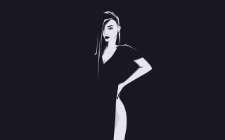 Woman black dress dark hair - noir free wallpaper