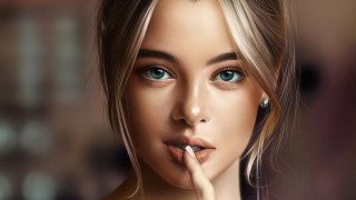 Woman cigarette blue eyes red - charlie bowater free wallpaper