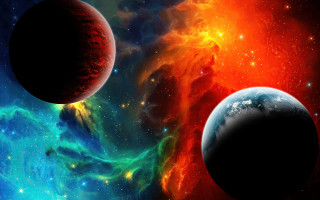 Space planet star cluster matte 5 - a space scene free wallpaper
