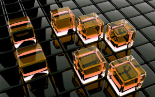 Shiny cubes black surface yellow - shiny free wallpaper
