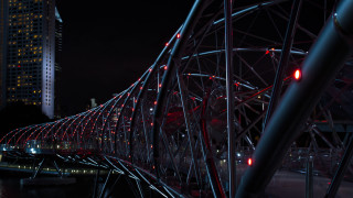 Bridge lights night cityscape starry - bruce munro free wallpaper