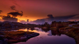 River sunset clouds road mystical - mystical free wallpaper for desktop