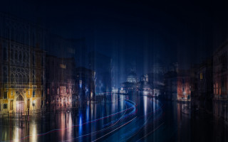 City street train night lights - the track free wallpaper