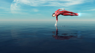 Handstand water surreal moon beach - a handstand free wallpaper