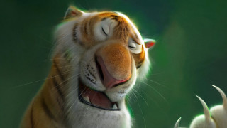 Smiling tiger holding head animated - its eye free wallpaper