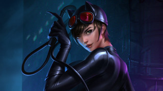 Woman black cat suit scissors - a helmet and goggles free wallpaper
