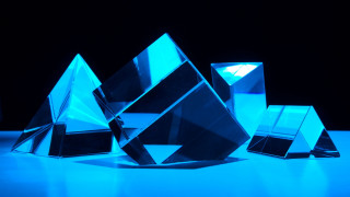 Crystal cubes glowing hologram volumetric - cerith wyn evans free wallpaper