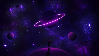 Space planet person purple ring - eve ryder free wallpaper for desktop