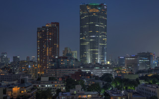 City skyline night tower bridge - asai chū free wallpaper