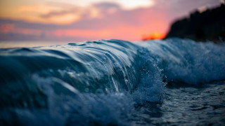 Wave sunset beach pink sky - ocean free wallpaper for desktop